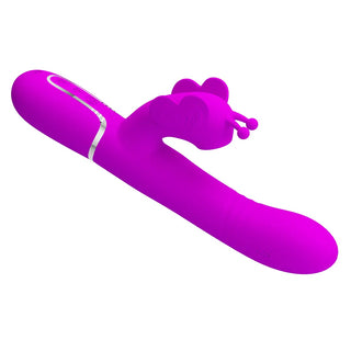 VIBRADOR CON SUCCIONADOR DE CLITORIS Y MOVIMIENTO PRETTY LOVE LOVE BUTTERFLY