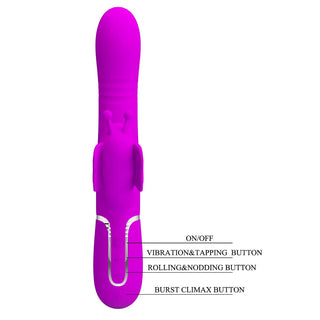 VIBRADOR CON SUCCIONADOR DE CLITORIS Y MOVIMIENTO PRETTY LOVE LOVE BUTTERFLY