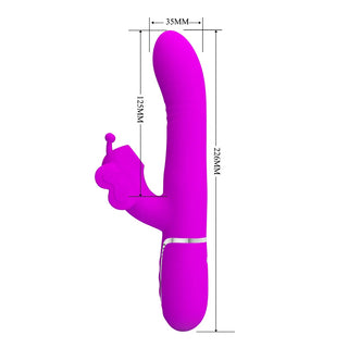 VIBRADOR CON SUCCIONADOR DE CLITORIS Y MOVIMIENTO PRETTY LOVE LOVE BUTTERFLY