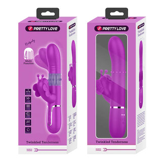 VIBRADOR CON SUCCIONADOR DE CLITORIS Y MOVIMIENTO PRETTY LOVE LOVE BUTTERFLY