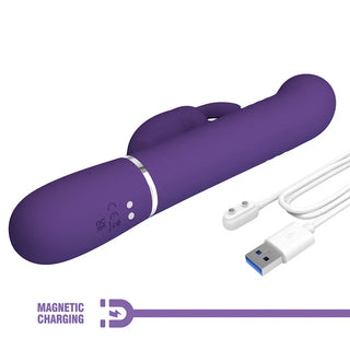 VIBRADOR ESTIMULADOR CON MOVIMIENTO PRETTY LOVE RABBIT MORADO