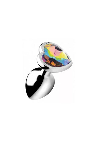 PLUG ANAL DE ACERO TALLA S CORAZON CON JOYA TORNASOL