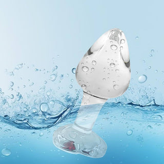 PLUG ANAL DE CRYSTAL CON CORAZON ROJO TALLA S