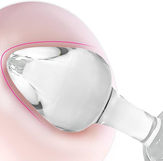 PLUG ANAL DE CRYSTAL CON CORAZON ROJO TALLA S