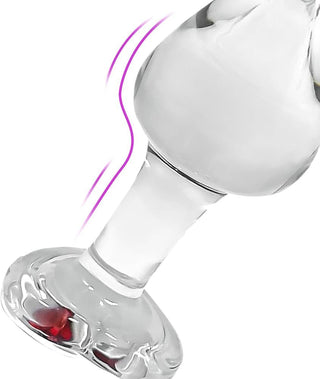 PLUG ANAL DE CRYSTAL CON CORAZON ROJO TALLA S