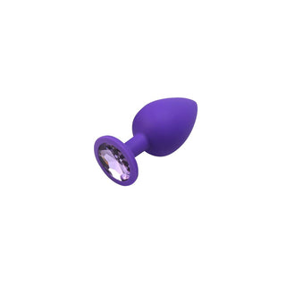 PLUG ANAL DE SILICONA MORADO CON JOYA LILA TALLA S