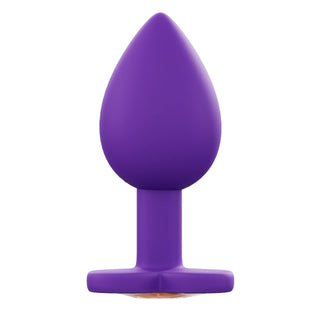 PLUG ANAL DE SILICONA MORADO CON JOYA SALMON TALLA S