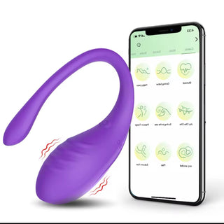 VIBRADOR CON ESTIMULADOR RECARGABLE CON APP LULU MORADO