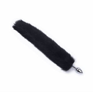 PLUG ANAL ACERO INOXIDABLE CON COLA DE ZORRO NEGRA TALLA S