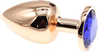 PLUG ANAL DE ACERO TALLA S ROSE GOLD CON JOYA AZUL