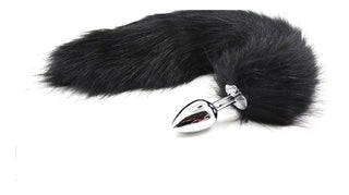 PLUG ANAL ACERO INOXIDABLE CON COLA DE ZORRO NEGRA TALLA S