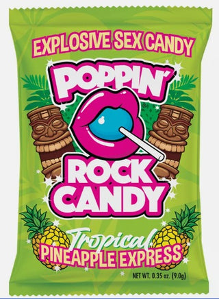 CARAMELO EXPLOSIVO COMESTIBLE PARA SEXO ORAL  POPPIN ROCK CANDY SABOR PIÑA.