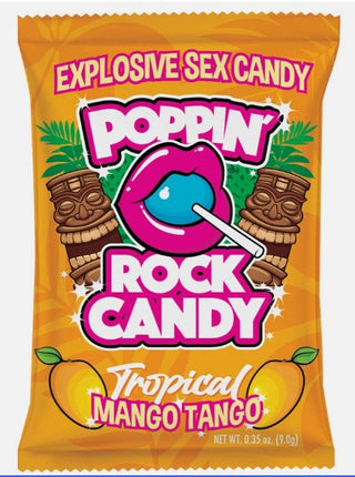 CARAMELO EXPLOSIVO COMESTIBLE PARA SEXO ORAL  POPPIN ROCK CANDY SABOR MANGO.