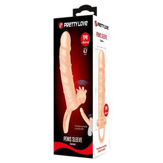 FUNDA PARA PENE Y ESTIMULADOR DE CLITORIS CON BALITA VIBRADORA PRETTY LOVE CONNOR