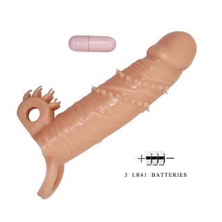 FUNDA PARA PENE Y ESTIMULADOR DE CLITORIS CON BALITA VIBRADORA PRETTY LOVE CONNOR