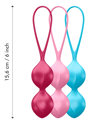 BOLAS CHINAS DE SILICONA SATISFYER V BALLS DOBLES (SET DE 3)