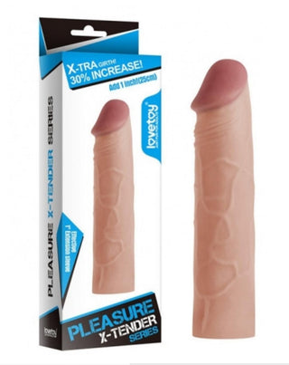 FUNDA PARA PENE REALISTA VENOSO LOVETOY PLEASURE XTENDER 25MM