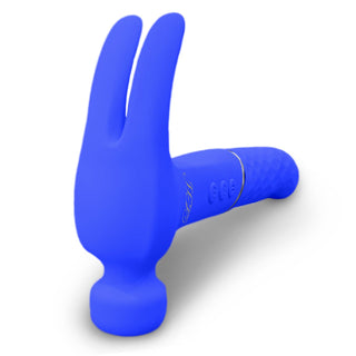 MARTILLO VIBRADOR 3 EN 1  LOVE HAMMA AZUL REDONDEADO