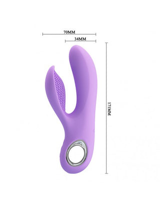 VIBRADOR CON ESTIMULADOR RECARGABLE PRETTY LOVE CANROL