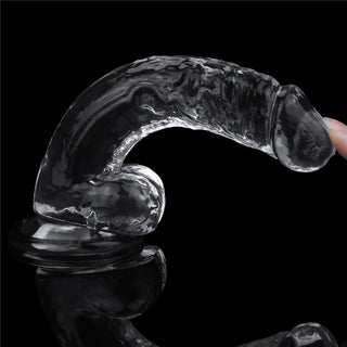 DILDO CON TESTICULOS DE PVC JELLY TRANSPARENTE 13CM