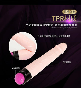 VIBRADOR  FALICO MULTIVELOCIDADES A PILA OSCAR 22 CM