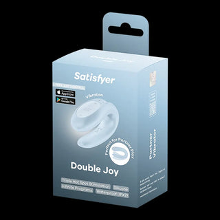 VIBRADOR PARA PAREJAS CON APP SATISFYER DOUBLE JOY CELESTE
