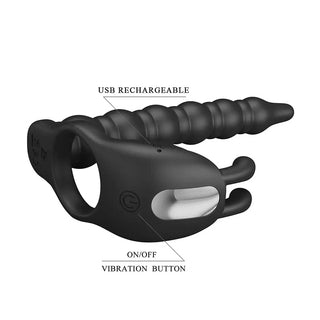 ANILLO VIBRADOR DOBLE PENETRACION BLACKNEY Touchme