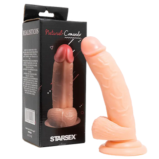 DILDO CON TESTICULOS NATURAL 20 CM COMANDO