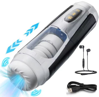 MASTURBADOR CON VIBRACION Y EMPUJE MECH WARRIORZ