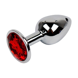 PLUG ANAL DE ACERO CON JOYA ROJA TALLA M