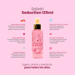 BODY SPLASH CON FEROMONAS SEDUCTION CON NOTAS DULCES DE CIRUELA 125ML
