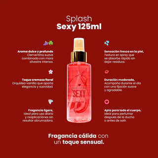 BODY SPLASH CON FEROMONAS SEXY CON NOTAS DE MORA SILVESTRE 125ML