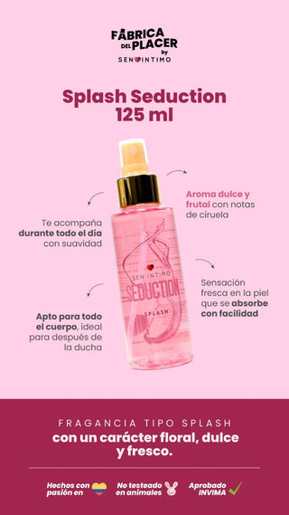 BODY SPLASH CON FEROMONAS SEDUCTION CON NOTAS DULCES DE CIRUELA 125ML