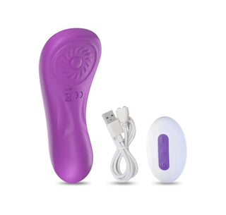 VIBRADOR DE PANTI RECARGABLE CON CONTROL PATY MORADA.