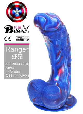 DILDO REALISTICO CON TESTICULOS BESEXY CAPITAN AMERICA 18 CM.