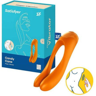 DEDO VIBRADOR SATISFYER CANDY CANE COLOR ANARANJADO