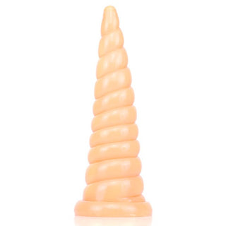 DILDO DE PVC VENTOSA CON TEXTURA CUERNITO UNICORNIO PIEL 22CM